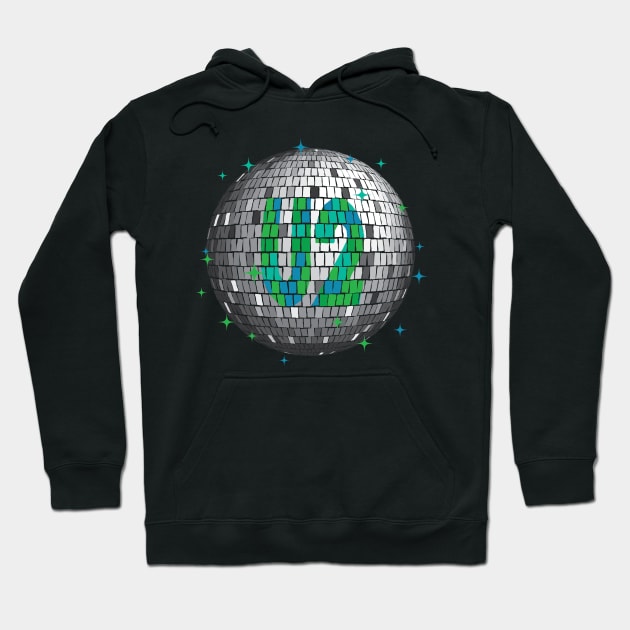 U2 Disco Ball | Green Hoodie by Rad Love